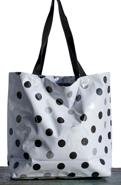 ★DAKS★ Foldable Tote Bag Black Check Embo Pattern DAKS Black House Check Lightweight Tote Bag with Detachable