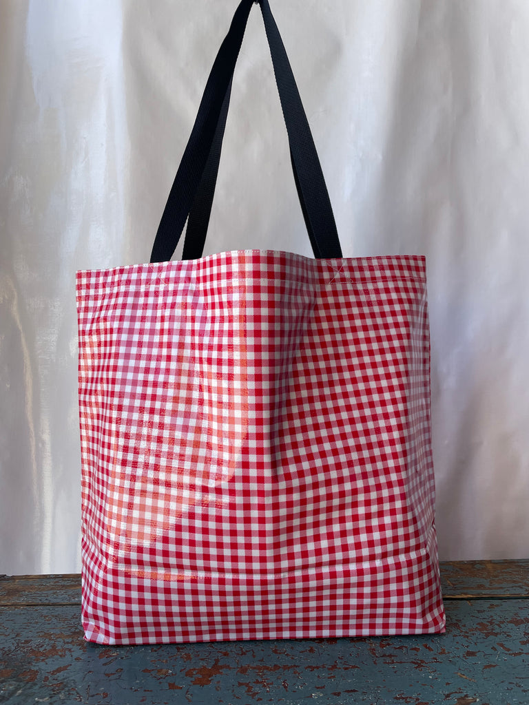 Gingham Red Large Tote
