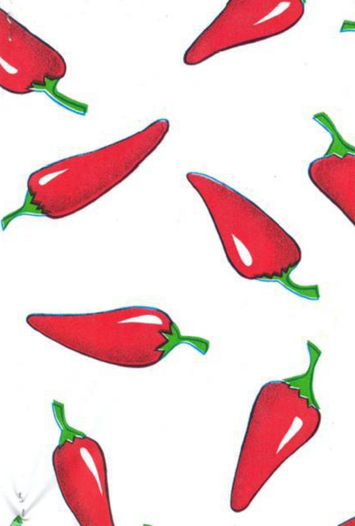 Red Chiles on White Background