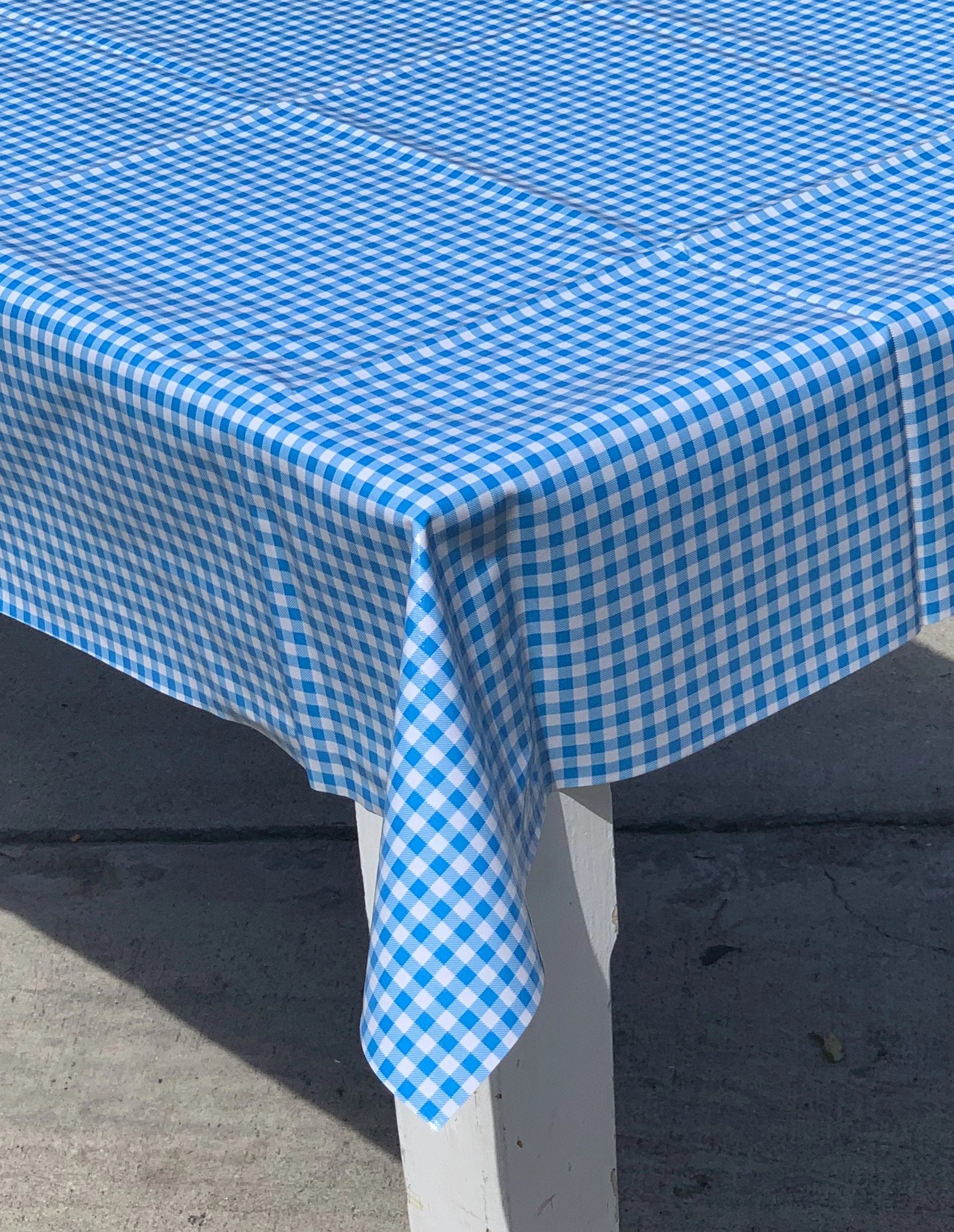 Gingham - Light Blue Oilcloth Fabric – Oilcloth By The Yard